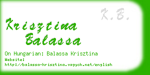 krisztina balassa business card